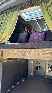 Features: - 900Ah battery bank - Timberline hydronic heated system (floors, air, water) - Hot indoor shower - Genious pull-out sliding toilet - Cruise N Comfort 12V A/C - Eye level fridge - Closet - Sliding bed step - Fold out couch to bed - Bamboo slatted ceiling with LED lighting - Countertop sink cover - Convertible guest bed Interior design: Gothic eclectics Get your van build estimate now! Link in BIO | Tiny Planet