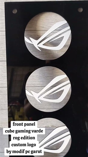 front panel cube gaming varde rog edition custom logo by modif pc garut