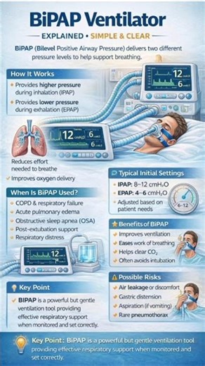 BiPAP Ventilator Explained 💨 | The Life-Saving Non-Invasive Breathing Support
