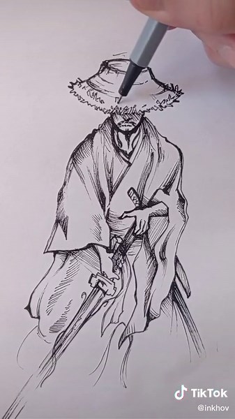 Cómo dibujar un samurái: Tutorial paso a paso