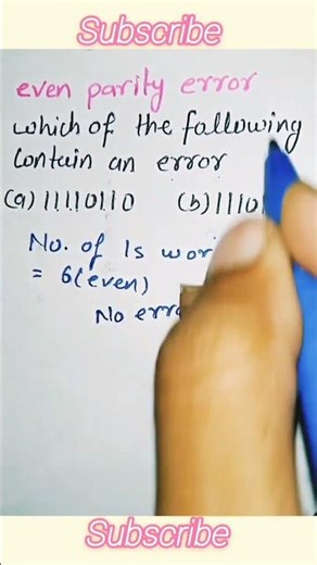 even parity error detection #code #errordetection #errorcorrection #binary #bit #word #shorts