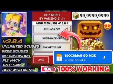 Free Gcubes😍 Blockman Go mod Menu v3.8.4 - 2026 Unlimited Gcubes & Fly,Speed 100% Working 2026 Best