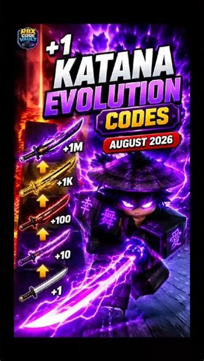 🔥 +1 Katana Evolution Codes (August 2026) – NEW FREE Rewards 🎁 #roblox #codes