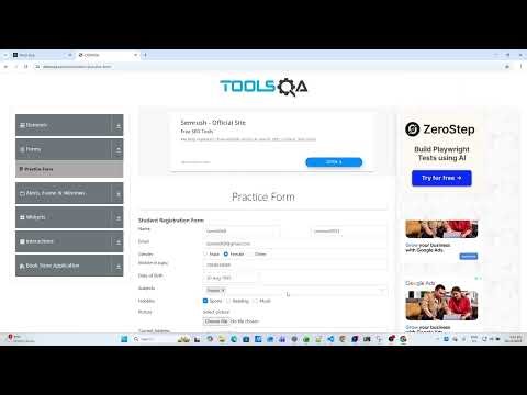 TypeScript Playwright Module 03b – Practice Form Automation (DemoQA)