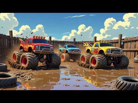 Monster Trucks in the Muddy Pit: Extreme Muddy Action! 🚚💨🌪