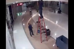 Poor guy falls off a ladder damaging his spine and being paralyzed.