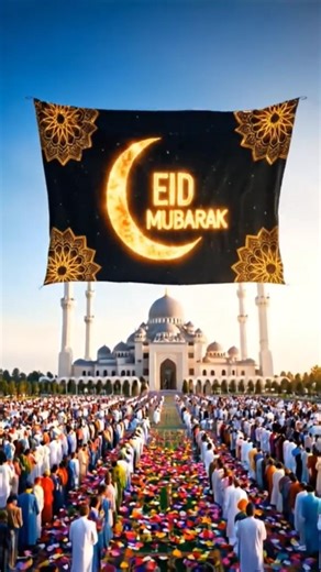 lEid Mubarak 🌙 | Grand Eidgah + Helicopter Flower Shower 🌸 Cinematic Reel