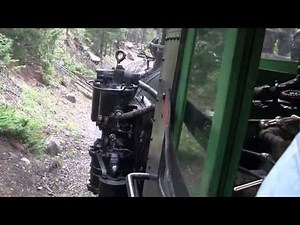Riding in the cab of Shay engine #9, Georgetown Loop Railway: move by the train to hook up in front
