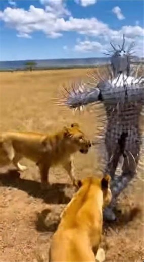 Will a Spike Suit STOP a Lion? 🚫🦁#shorts