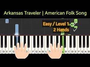 Arkansas Traveler | American Folk Song | tutorial piano two hand easy