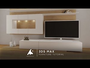 3D Max Modeling Tutorial Furniture TV Vray + Photoshop light