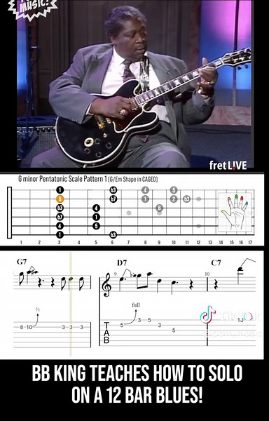 Watch the complete lesson on YouTube! Link in bio! . . . #buesguitar #blueslesson #bbking #bbkinglesson #electricblues #guitar #guitartok #guitarist #guitarists #guitaristsoftiktok #guitarplayer #guitarra #guittarista #guitarista #guitarlesson #guitarlessons #guitartab #guitartabs #guitarscales #guitarsolo #fretlive #powmusic #gibsonguitar
