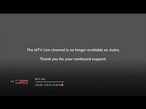 MTV Live - Cease transmission On Astro Ch718 (31 Dec 2025)
