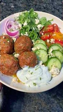 Lamb Rice Bowl #lamb #meatballs #mediterranean #healthy #shorts #fyp