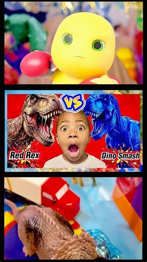 TOY T-REX BOXING! 🦖🥊 WHO WINS?! #shorts #jordansbigadventures #kidsadventure