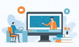 Business team working with video conference meetings online and online education | Premium Vector