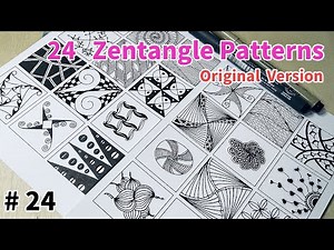 24 Zentangle Patterns Tutorial StepbyStep for Beginners #16 | 24 Doodle Patterns | Original Version