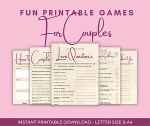 Fun Printable Games for Couples - 5 Downloadable Couples Games for Date Night, At-home Date Night, Date Night Games - Etsy