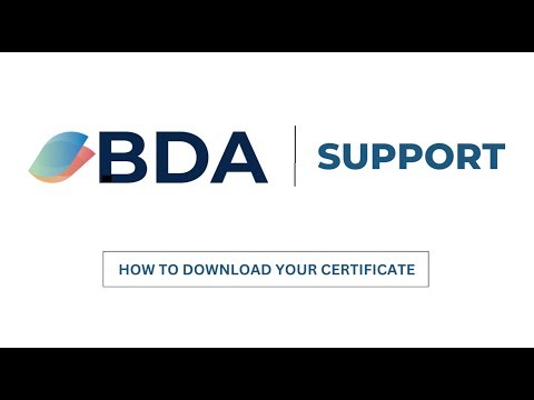 How to download your Certificate (BDA Center)