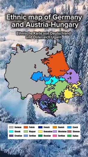 Ethnic map of Germany and Austria-Hungary 🇩🇪🇦🇹🇭🇺 #germany #history