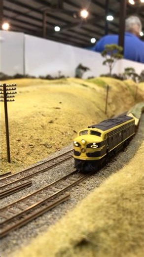 N scale Victorian Railways S class leads a grain train at the Easter Model Railway Expo 2026