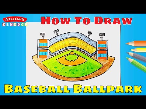 How to draw Baseball Ballpark Stadium | Easy Shading