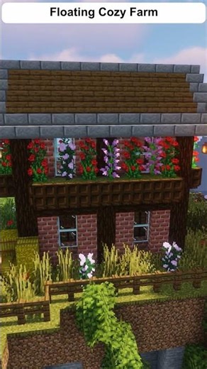 Floating Cozy Farm in Minecraft 🌤️ | Sky Island Build #shorts