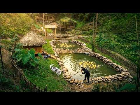 FULL VIDEO: Building a Duck Coop, Fish Pond, Making Smoked Fish | Life by the Waterfall