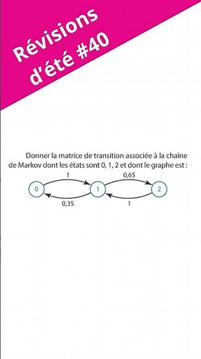 Révisions d’été nº40 (niveau Terminale maths expertes) sur les graphes et chaînes de Markov. #maths
