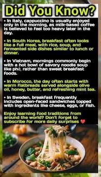 What People Eat for Breakfast Around the World 🌍🍽️