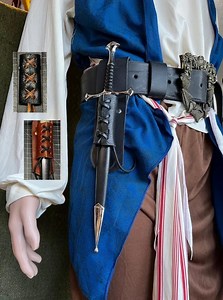14" Medieval Dagger: Cosplay Short Sword With Leather Frog - Etsy