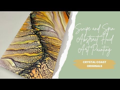 "Swipe and Spin" Canyon Pour Fluid Art Acrylic Pour Painting/ Colors Inspired by Waterfall Acrylics