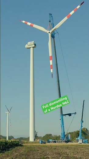 Dismantling of a Nordex N62 wind turbine in just 45 seconds 🧐🏗️ #asgreenconsult #windturbine