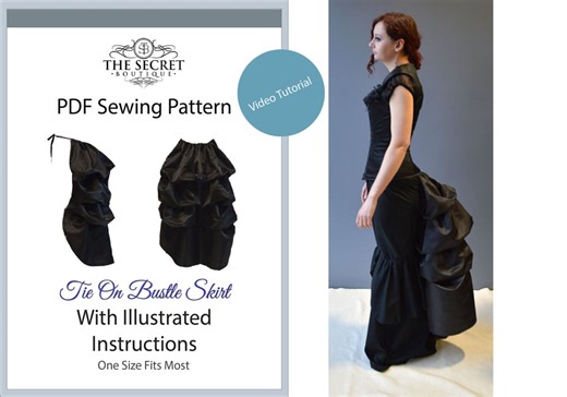 PDF Sewing Pattern How to Make a Steampunk Bustle Overskirt Gothic Halloween Costume for Beginner - Etsy
