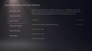 PS5 Adds Game Presets for Preferred Settings in Supported Titles