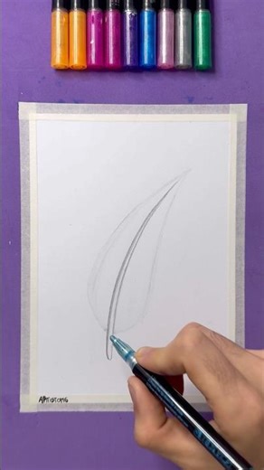 Let’s Paint a Feather using a Bright Marker! 🪶🤩 #visualart #art #artsupplies