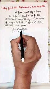 Fully Functional Dependency in DBMS Explained | Definition, Example & 2NF Concept #shorts #education