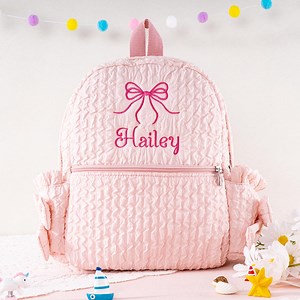 Personalized Ballet Backpack: Seersucker Dance Bag With Bow - Etsy