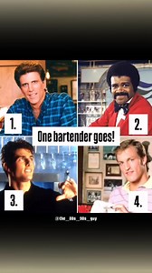 It’s “One Has To Go Wednesday”! Today, you decide which of these fictional bartenders has to go. Today’s lineup is: 1. Sam Malone (Cheers) 2. Isaac Washington (The Love Boat) 3. Brian Flanagan (Cocktail) 4. Woody Boyd (Cheers). I’ll start with Brian Flanagan has to go. Now….it’s your turn to vote!🍻 #cheers #cocktail #theloveboat #bartender #bartending #bartenders #bartenderlife #bars #bar #drink #drinks #drinklocal #drinking #party #partyideas #80saesthetic #90saesthetic #humpday #tv #movie | T