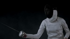Fencer practicing basic attack movements  - Free Stock Video