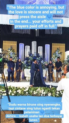 "True Love Finally Unites at the Wedding Aisle 💙 | A Touching Moment for an Elegant All-Blue Bride"