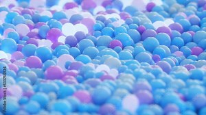 This stock motion graphics video shows a wavy animated gradient glowing balls background.