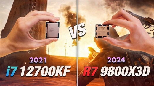i7 12700KF vs. R7 9800X3D - CPU 游戏FPS对比