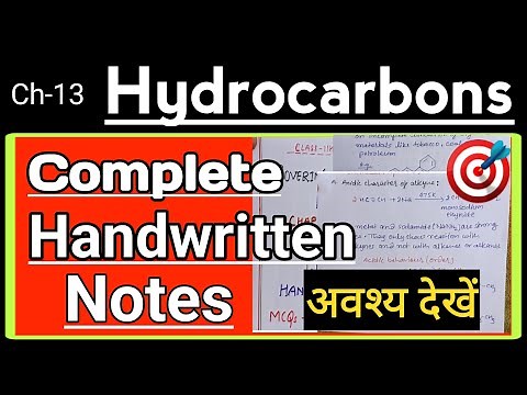 Class 11 Chemistry Chapter-13 Hydrocarbons|Complete handwritten notes|Hydrocarbons notes