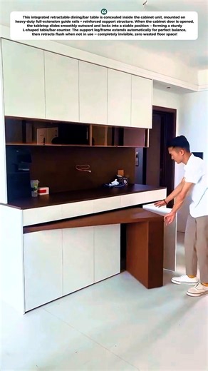 Genius Hidden Pull-Out Table — Space-Saving Kitchen Bar!