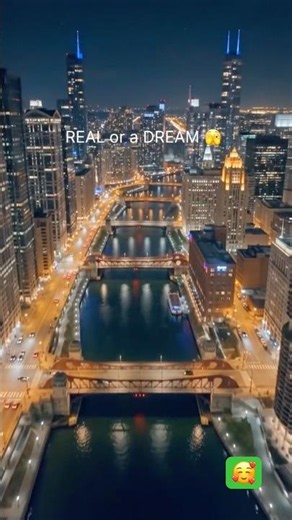 Chicago River Nights 🌆 | Stunning Downtown Chicago Skyline at night✨ #Shorts #travel