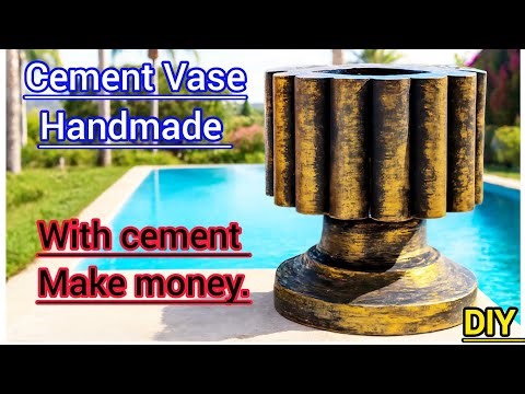 With cement, pipes, and gold water, make the world's best handmade pot😍😍😍