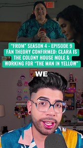 Replying to @skip TV horror show “FROM” season 4 update - my fan theory was confirmed after episode 9! Clara was indeed the mole in the town and is now actively working with “the man in yellow” to save herself instead of helping the town residents… her and Elgin are in trouble with Sophia and I fear that Clara is about to find out the hard way she’s doing wrong… but it’s wild that we have officially gotten my Clara theory from 2 years ago confirmed but at this time she is not Eloise! It was alwa