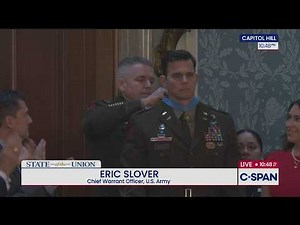 U.S. Army Chief Warrant Officer Eric Slover receives the Congressional Medal of Honor