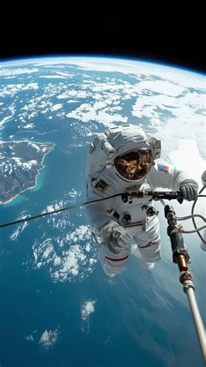 Astronauts perform a high-stakes spacewalk with Earth's stunning views as their backdrop. 🛰️🌍 #iss
